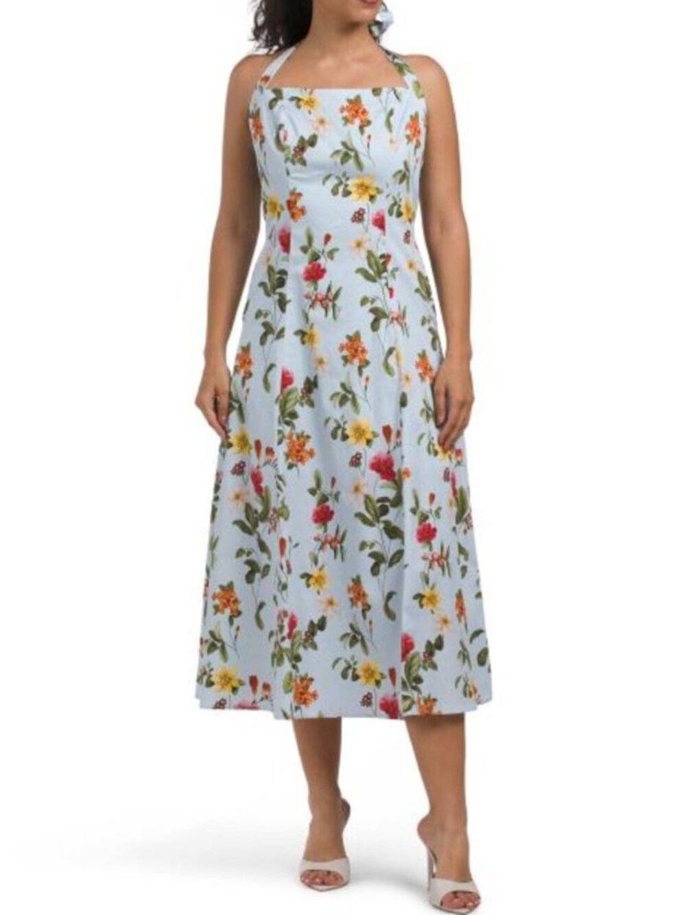 JL LUXE LABEL Sleeveless Floral Halter Dress